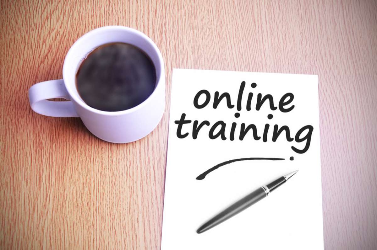 Coffee on the table with note writing online training