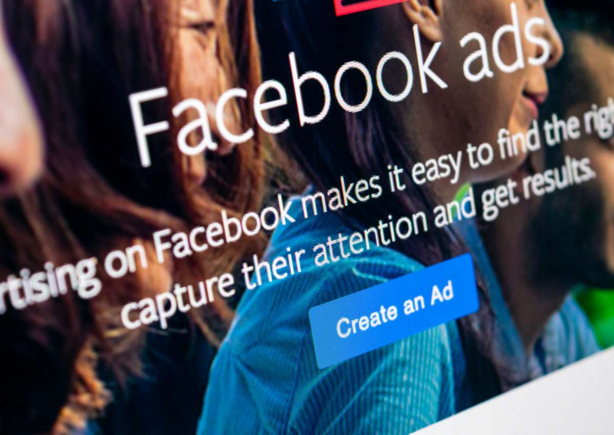 Facebook Ads application icon on Apple iMac screen close-up