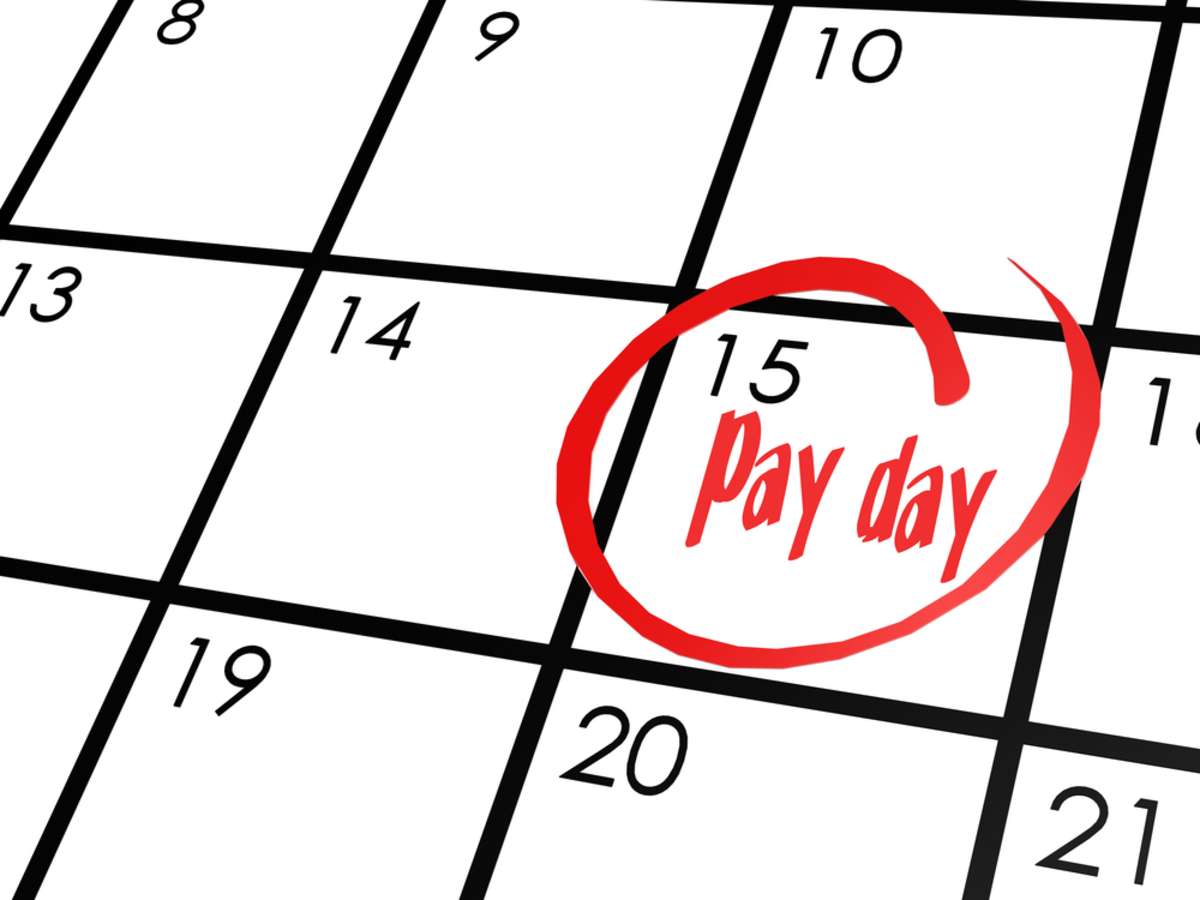 Payday circled in red on a calendar comes after determining how much to pay a property management virtual assistant