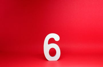 The number 6 in white on a red background, what a maintenance coordinator can do concept
