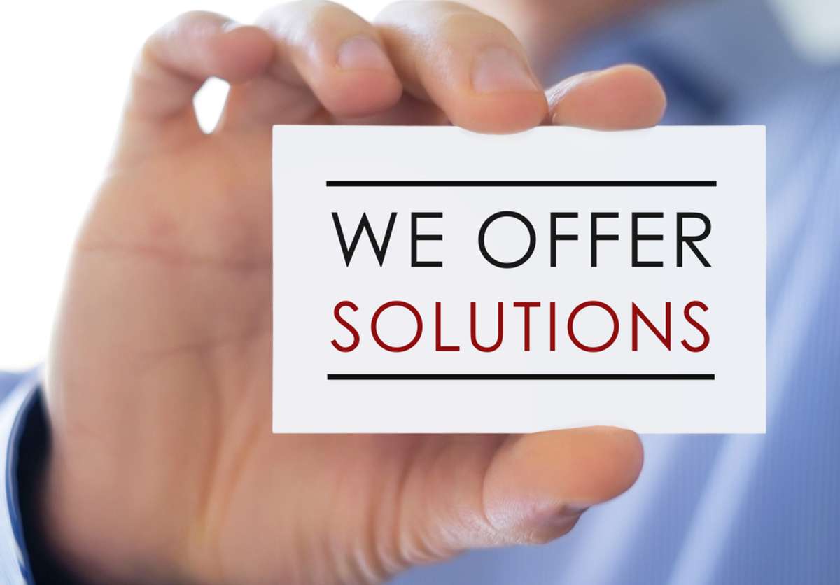 We offer solutions - business card