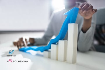 Bars with an arrow ascending.