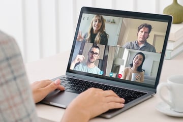 Several people talking on a virtual call to show how property management companies that scale approach hiring.